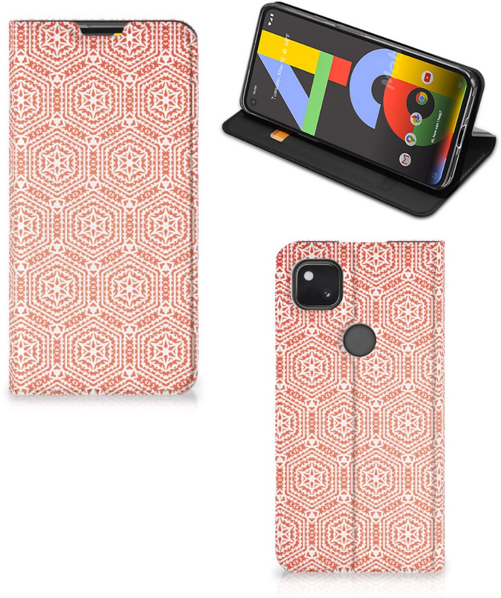 Google Pixel 4a Hoesje met Magneet Pattern Orange