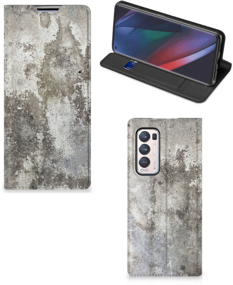 OPPO Find X3 Neo Standcase Beton Print