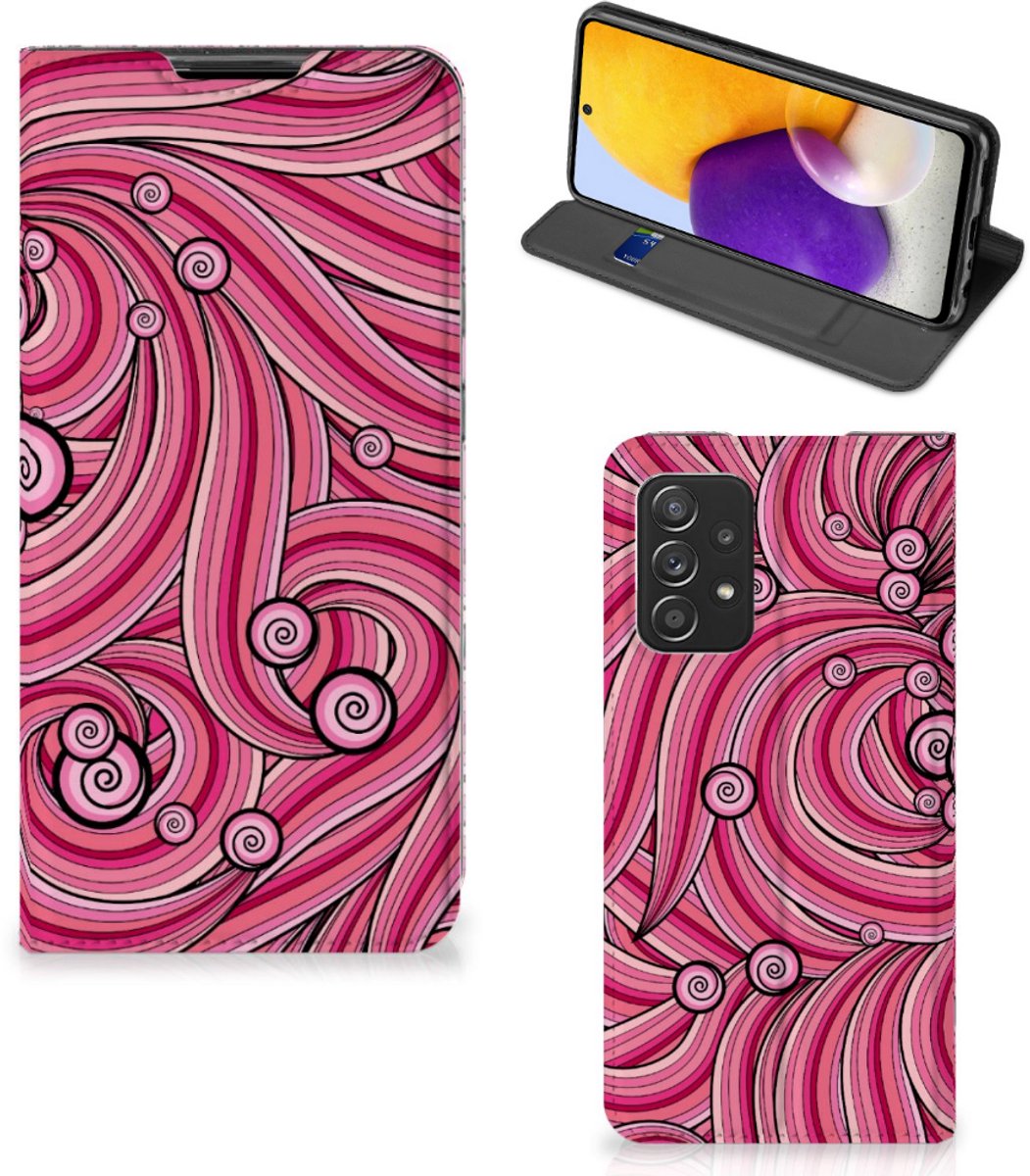 Samsung Galaxy A72 (5G/4G) Bookcase Swirl Pink