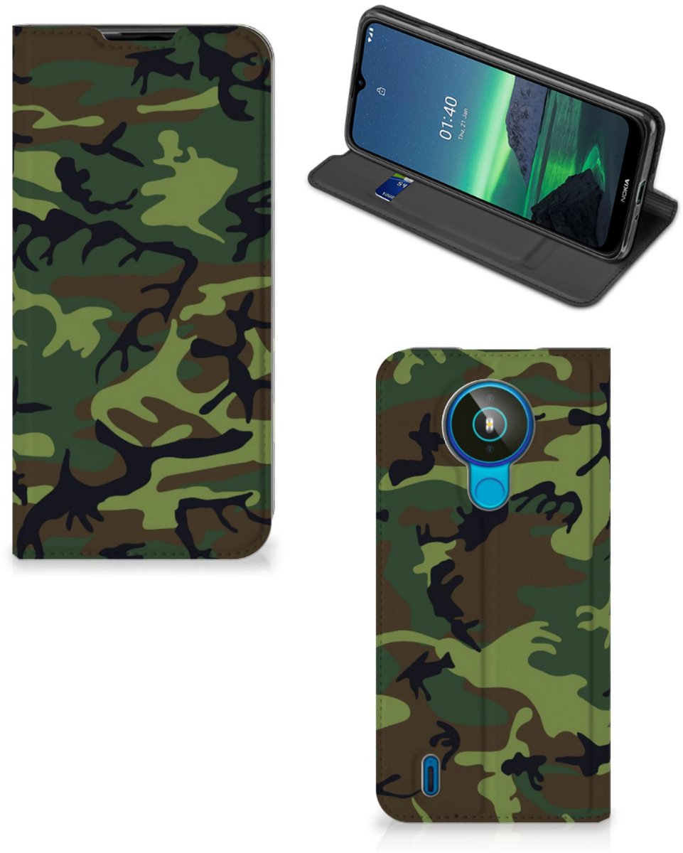 Nokia 1.4 Hoesje met Magneet Army Dark