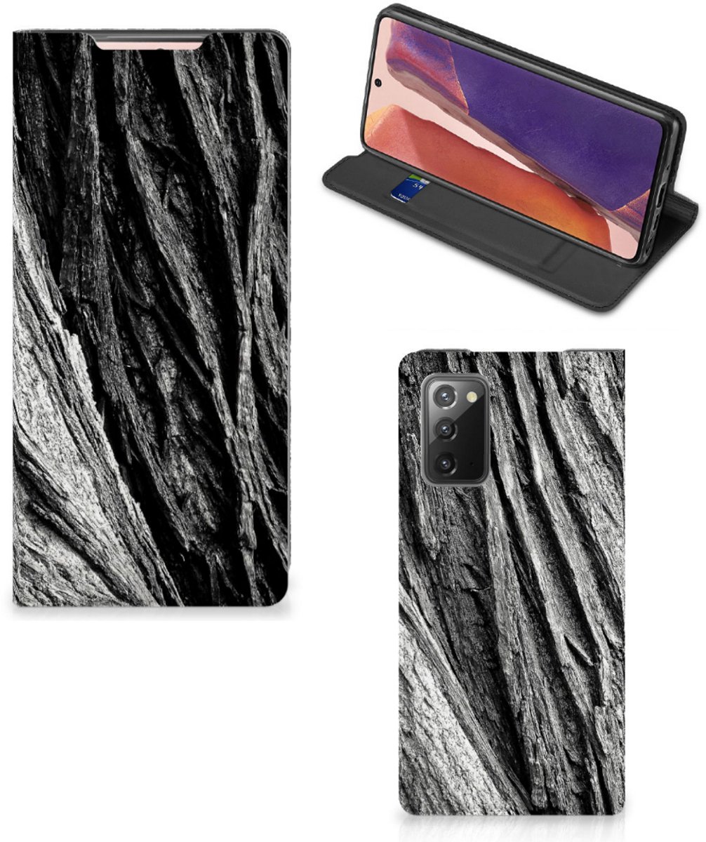 Book Wallet Case Samsung Galaxy Note20 Boomschors Grijs