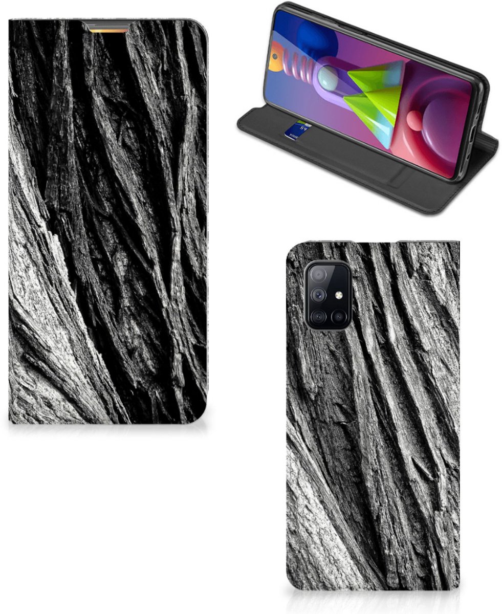 Standcase Hoesje voor Book Wallet Case Samsung Galaxy M51 Boomschors Grijs