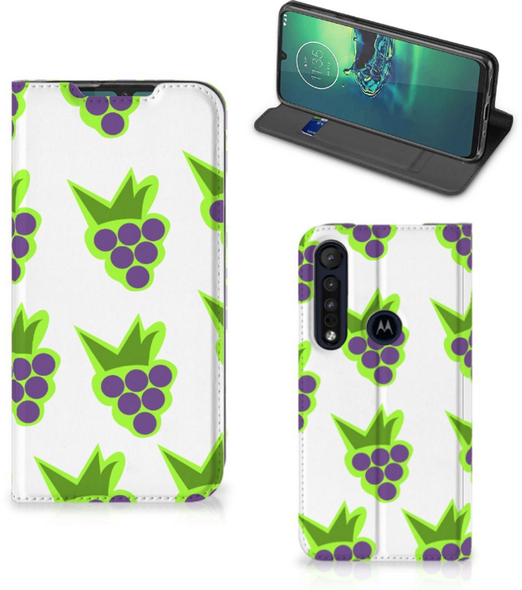 Motorola G8 Plus Flip Style Cover Druiven