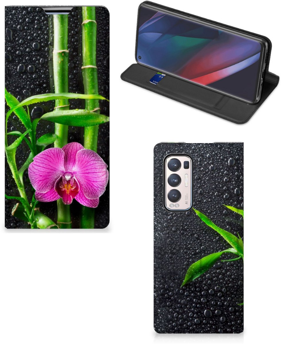 Book Case voor OPPO Find X3 Neo Smart Cover Orchidee