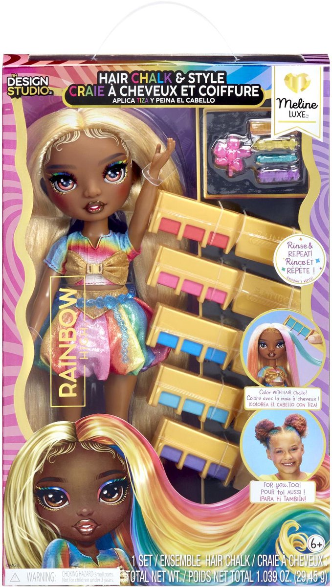 Rainbow High modepop haarkrijt Meline goud - haarstyling pop. van Rainbow High — afbeelding 2