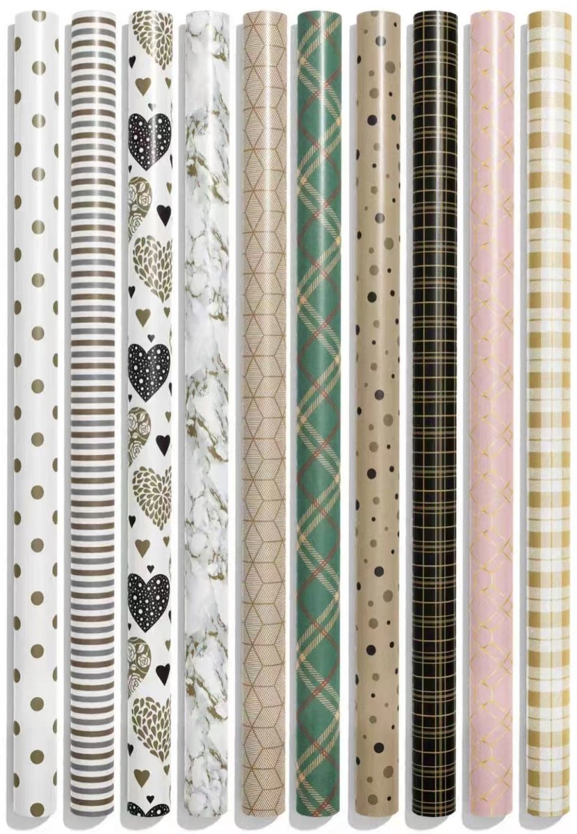 Luxe cadeaupapier - assortiment inpakpapier - 80gr stevig inpakpapier - 2 meter x 70 cm - 20 rollen