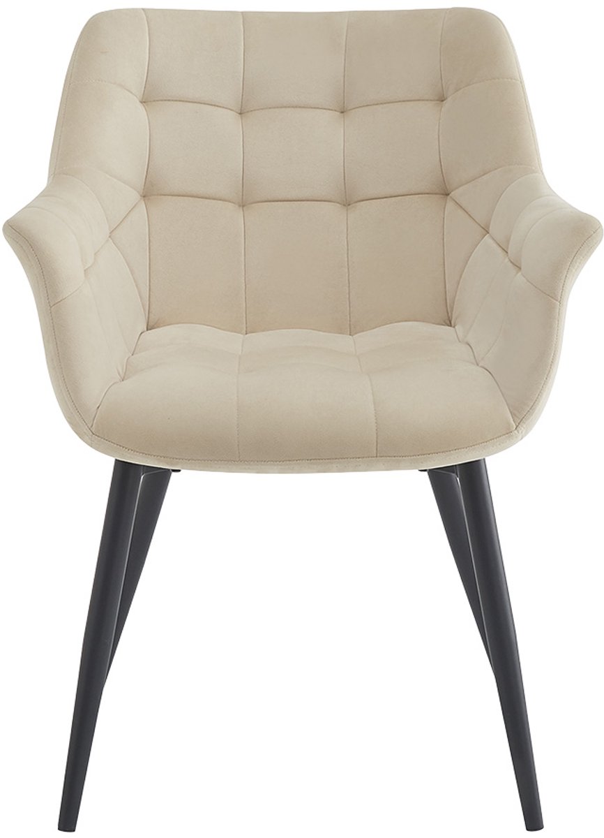 Eetkamerstoel 63x62x80 cm Beige Metaal