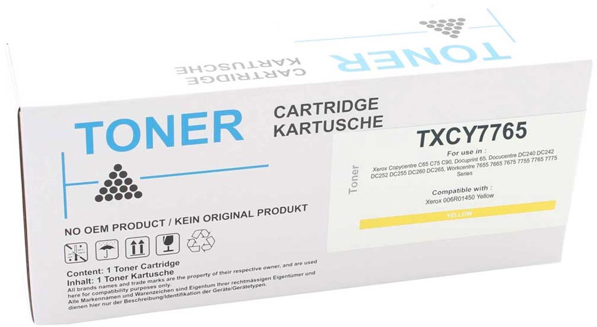 Xerox 006R01450 - Toner Geel - 34.000 pagina's - Huismerk Compatible - Geschikt voor Xerox Copycentre C65 Xerox Copycentre C75 Xerox Copycentre C90 Xerox Docucentre DC 240 Xerox Docucentre DC 242 Xerox Docucentre DC 252 Xerox Docucentre DC 255