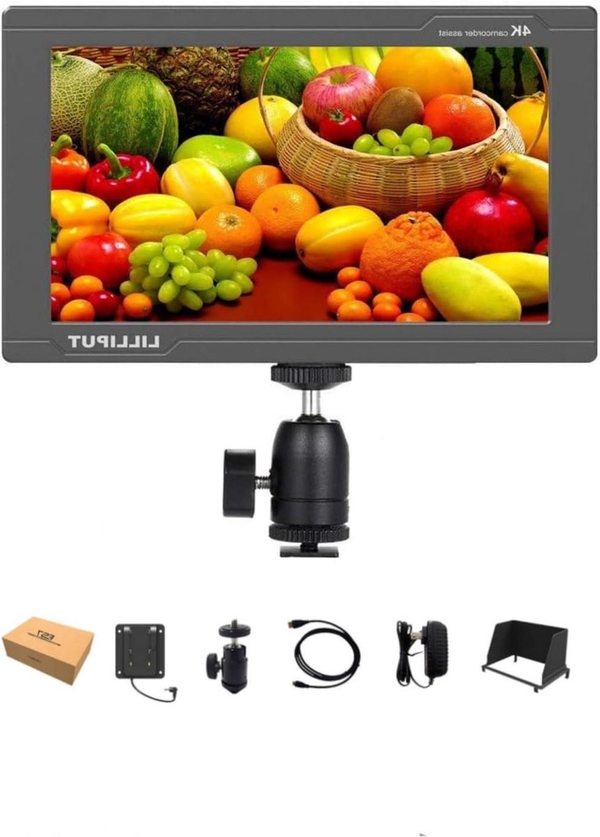 Camera Monitor - Veld Monitor Field Monitor - Video Opnames Maken - Aluminium Robuuste Behuizing - 7 inch - Zwart