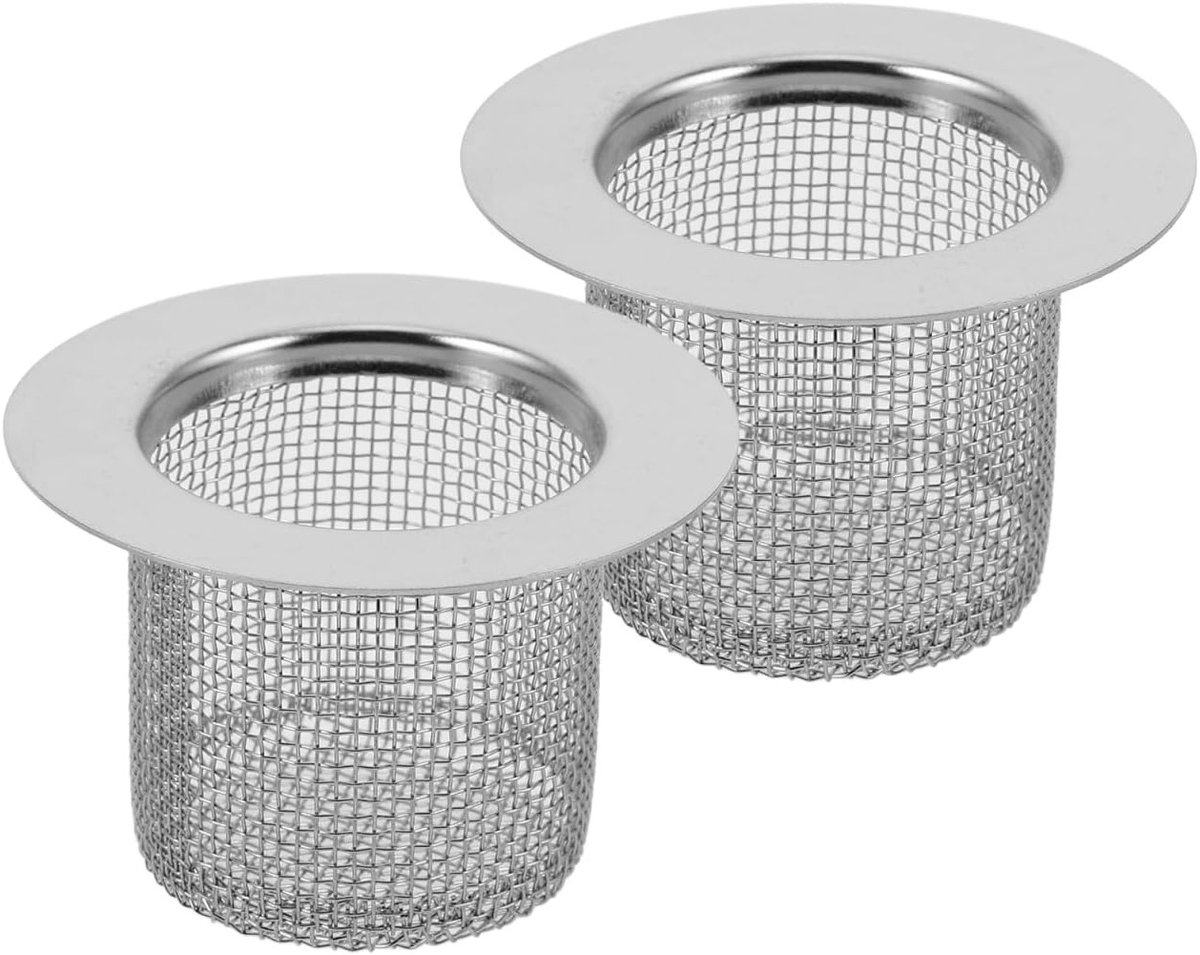 Set van 2 RVS Afvoerzeefjes 4 cm voor Badkamer, Wastafel en Douche, Effectieve Haarvanger en Afvoerfilter, Roestvrij en Duurzaam, Ideaal voor Keuken en Bad