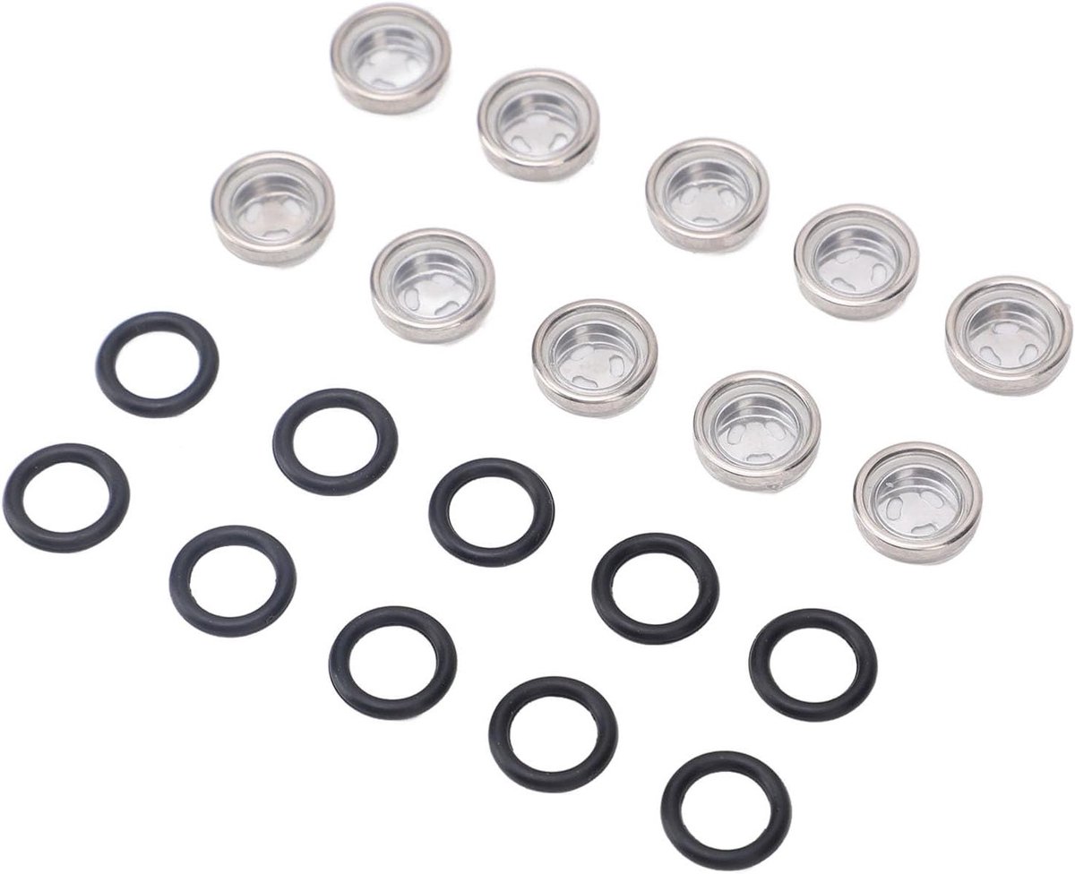 10 stuks remcilinder lens speculum pakking, rubber en metaal, geschikt voor ATV en motorfietsen, O-ring en zichtglas voor rempomp