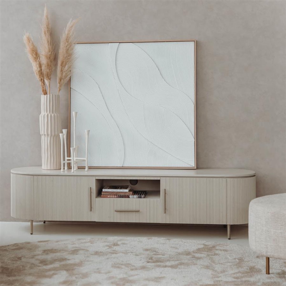 Tower Living Tv-meubel Corbetta - Beige Hout - 185x45x45cm