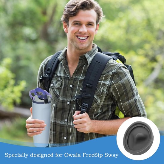4 stuks vervangende stop geschikt voor Owala FreeSip Sway Tumbler 30oz 40oz waterflessen, siliconen afdichting en ringset, lekvrije stop zwarte vervangingsstopper van Merkloos — afbeelding 3