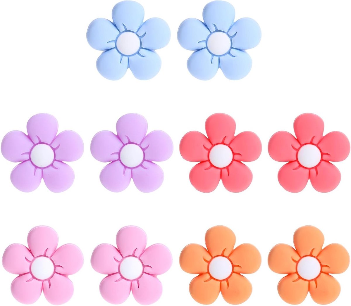 10 Stuks Siliconen Stopper voor Breinaalden met Bloemenpatroon - Kleurige Naalden, Bescherming van Punt, Accessoires voor Breien, Haken en Quilten