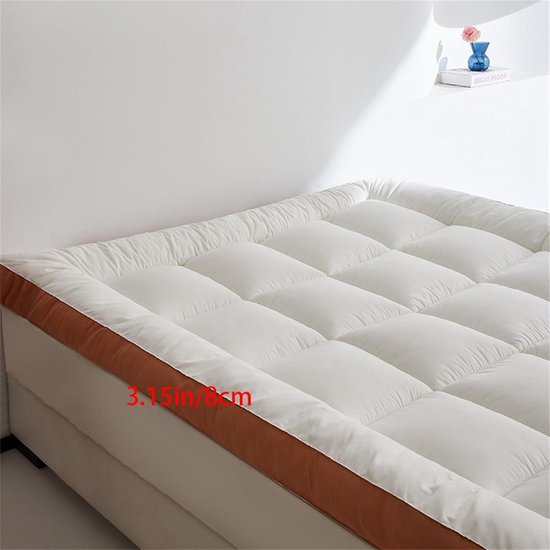 Opvouwbare Futonmatras - Gastematras Vloerbed - Ruimte Besparen - Aanpasbaar aan Lichaamsvorm - 90x200cm - Wit — afbeelding 4