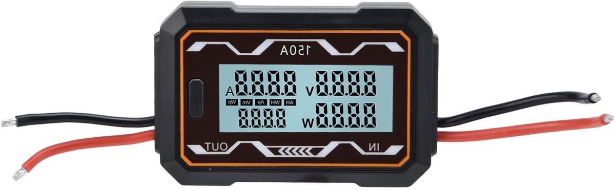 DC Vermogensmeter - Stroommeter Tester - Elektrische Systemen Testen - Groot Verlicht Scherm - 93x6x2cm - Zwart