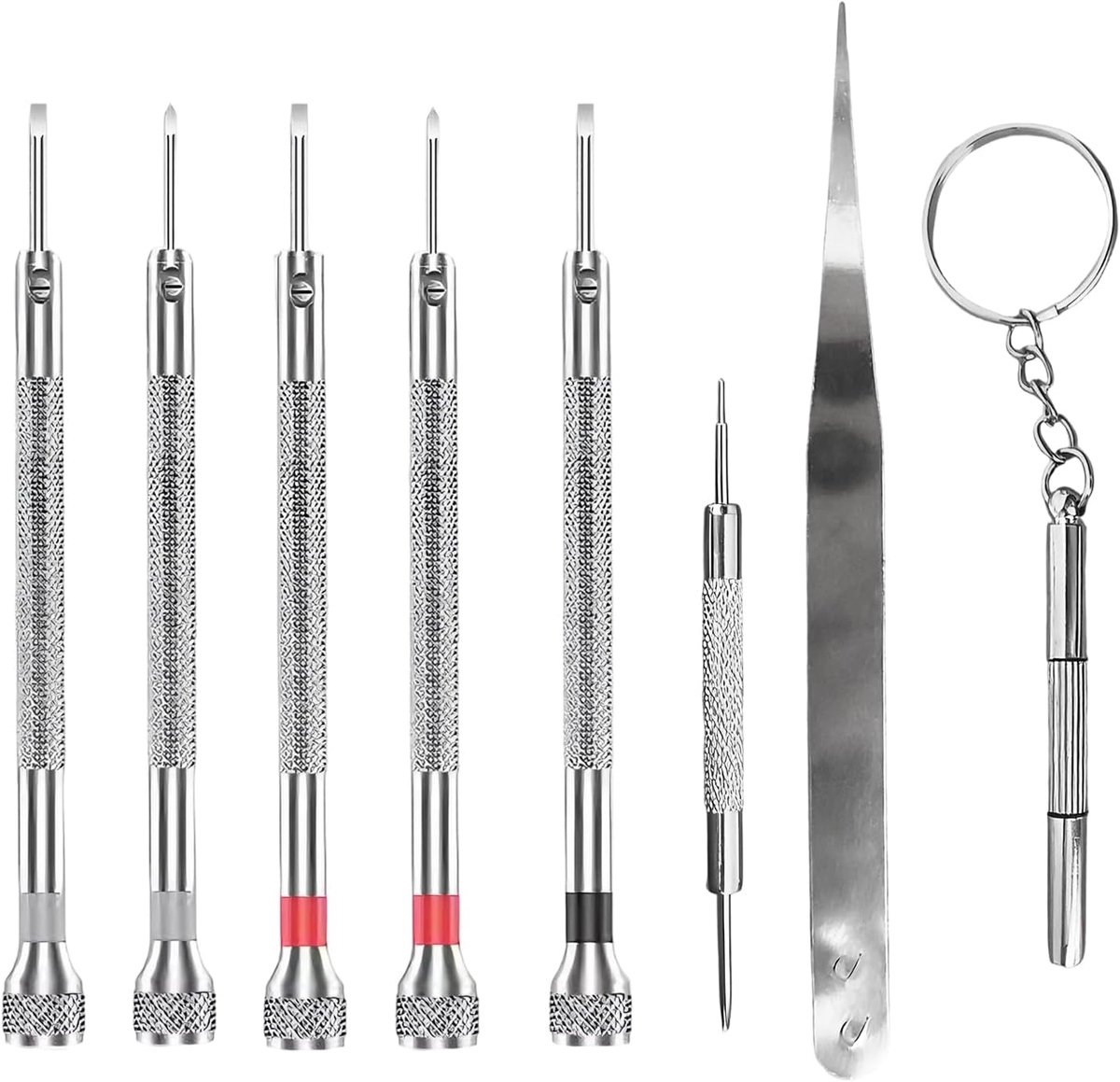 Reparatieset voor Horloges - 8 Stukken - Kleine Precisie Schroevendraaier - Horlogemaker Reparatietool met Phillips Plat Hex Schroevendraaier voor Vervangen