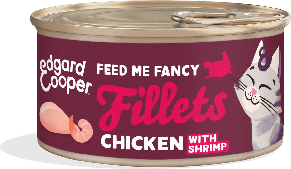 Edgard & Cooper Cat Fillets Chicken/Shrimp - 70 gr - Natvoeding Kat