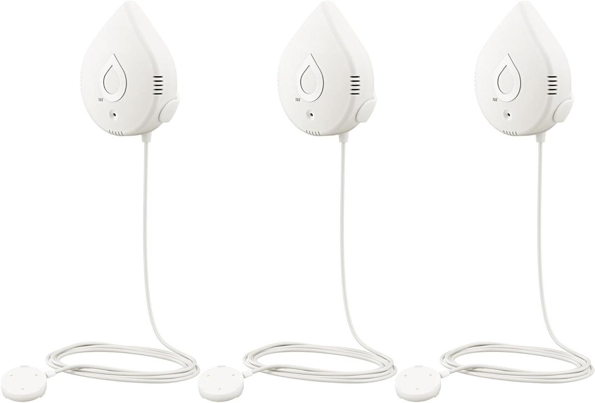 Slimme Waterdetector - Lekdetector Vochtsensor - Waterschade Voorkomen - Meet Temperatuur Vochtigheid - 3 Aantal - Niet gespecificeerd