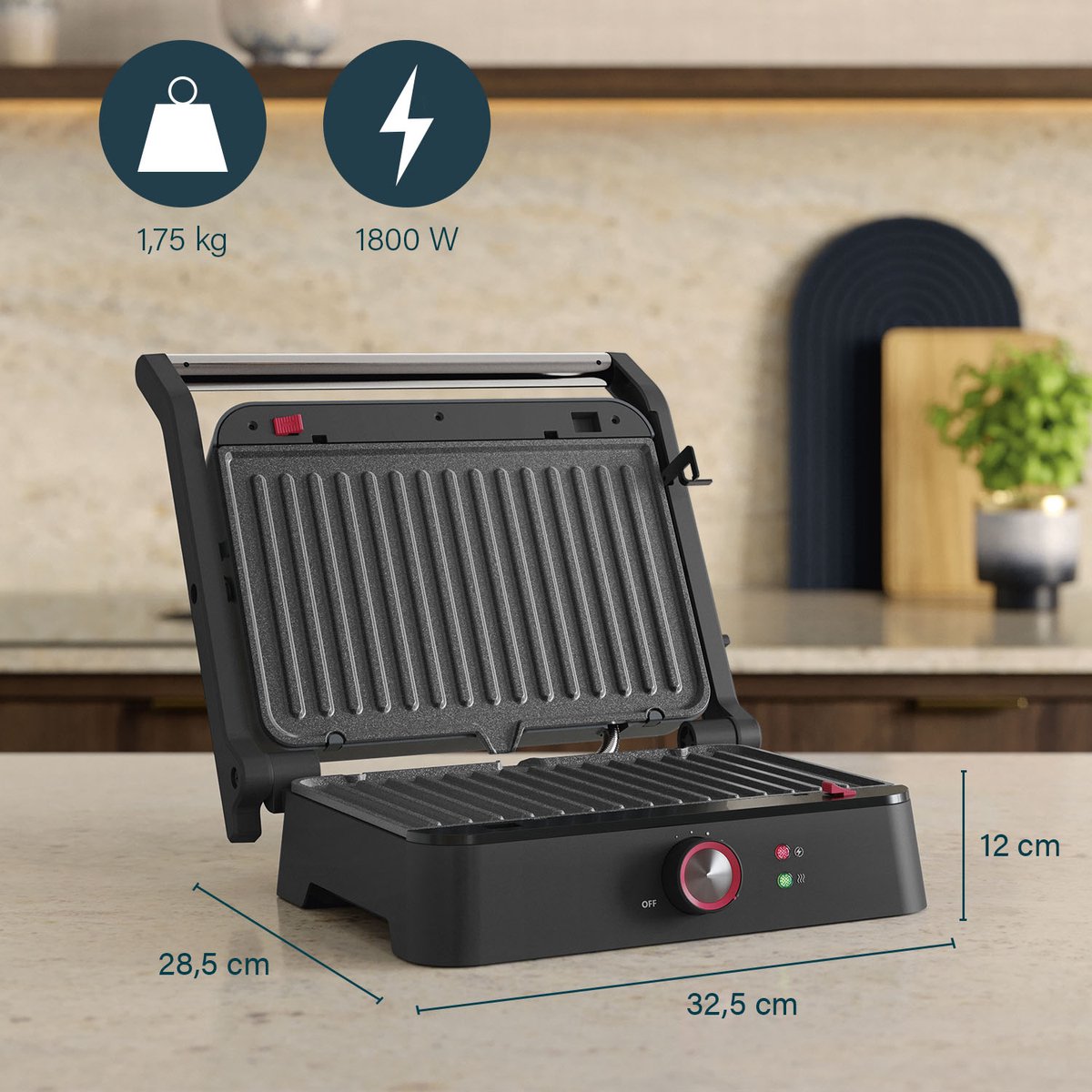 Princess Contactgrill - tosti apparaat - Grill 27,5x18cm - 117502 - 1800W - Uitklapbaar - Uitneembare PFAS-vrije platen - vaatwasserbestendig — cadeau in Kookcadeaus - foto 2