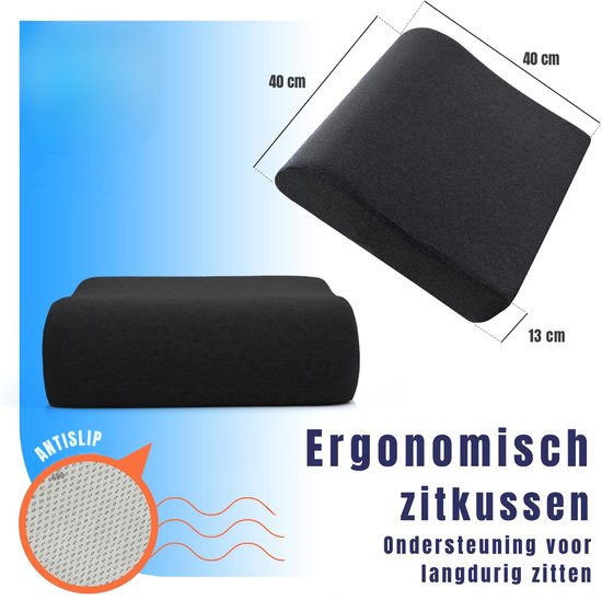 Quvo® Zitverhoger Auto - Stoelverhoger voor Auto - Kinderzitje Auto - Zwart- 40cm x 40cm x 13cm van Merkloos — afbeelding 2