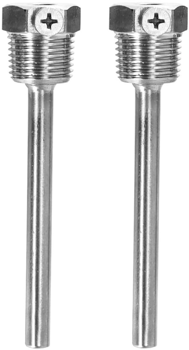 2 Stuks RVS Onderdompel Sleeve met Slot Schroef G 1/2 Inch Draad voor Temperatuur Sensor