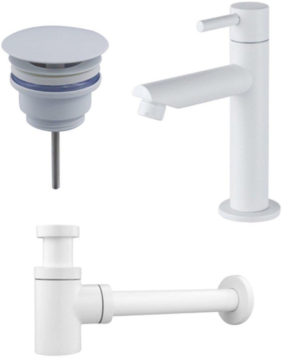 Fortifura Calvi Fonteinkraanset - staande fonteinkraan laag - always open plug - design si
