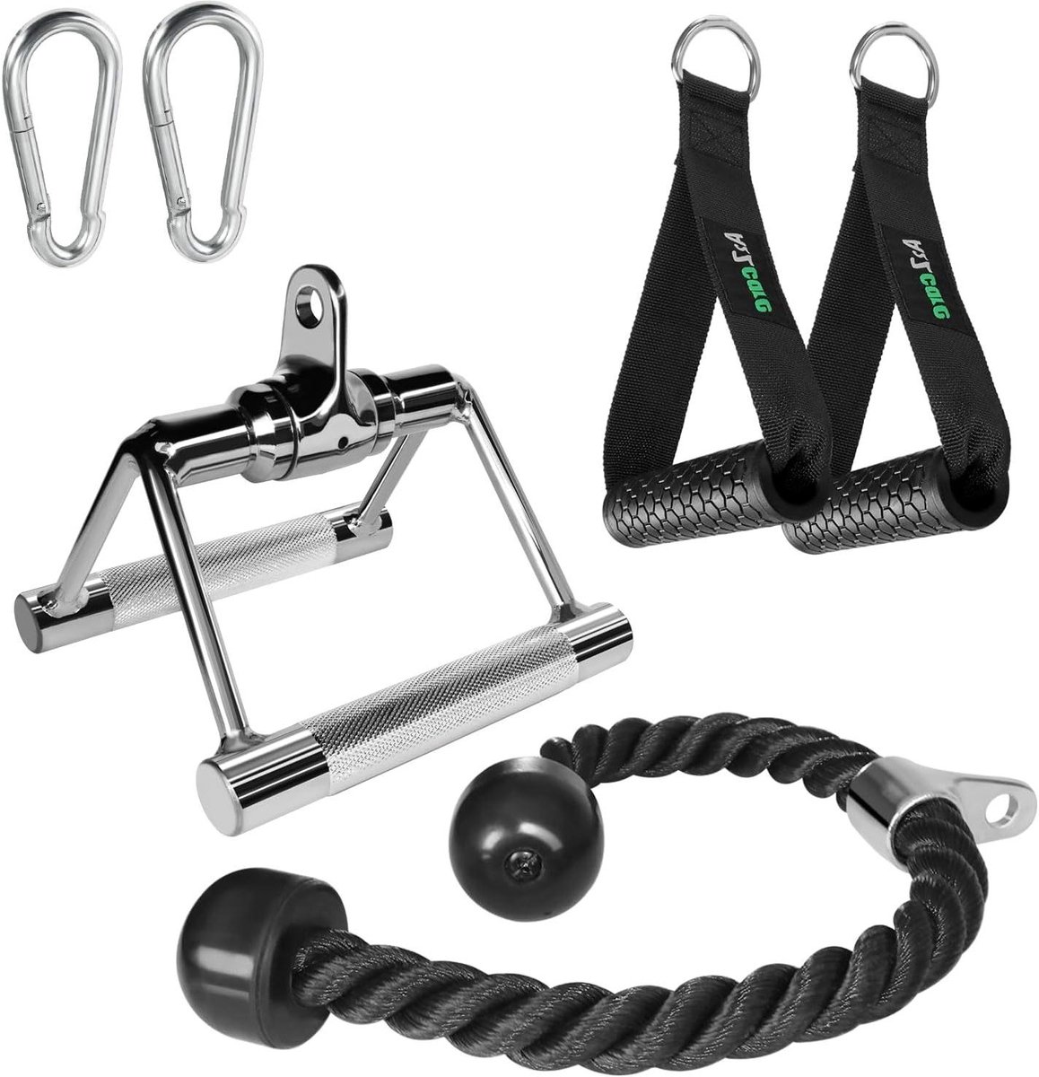 Kabel Attachments Set - Fitness Accessoires - Kracht Training - Multifunctioneel Ontwerp - 3.7 kg - Zwart