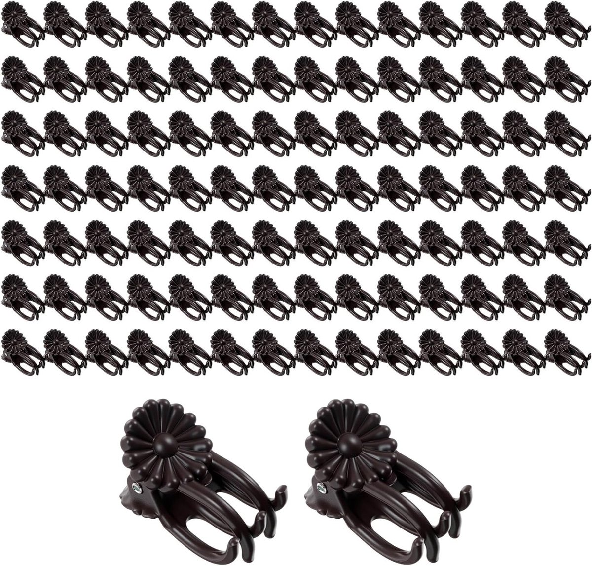 100 Stuks Orchidee Clips voor Plantenondersteuning - Bruine Plant Clips voor Klimplanten, Enkele Stelen en Binnenbloemen - Fixeer en Ondersteun Jouw Planten Effectief