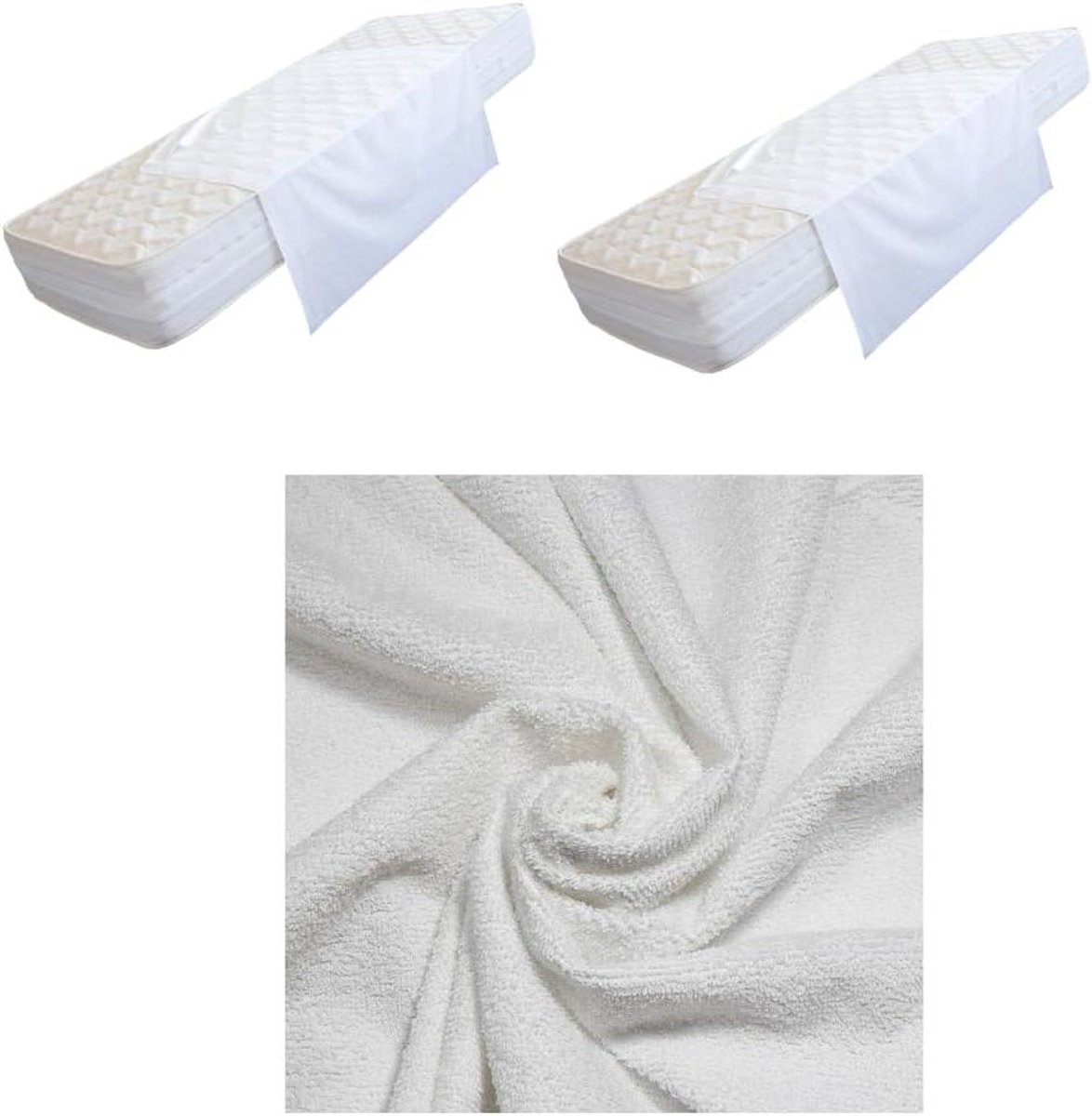 Katoenen Onderleggers - Bedbeschermers Matras - Bescherming Beddengoed - Waterdicht Ademend - 100x150 cm - Wit