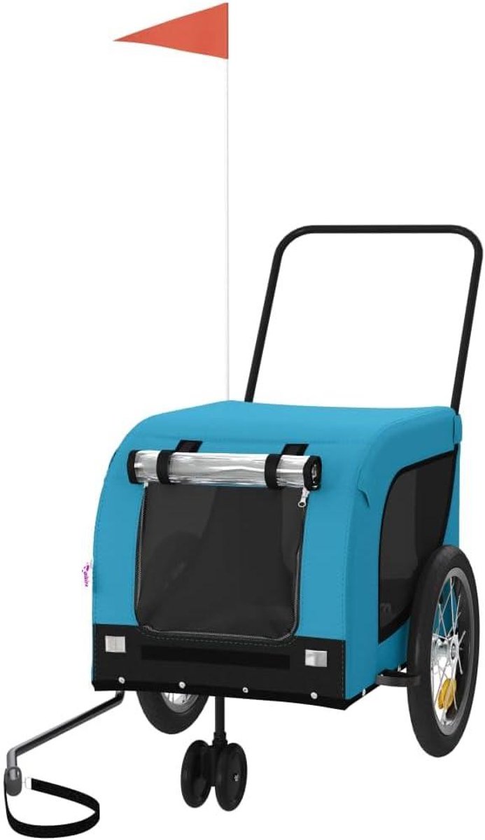 Hondenfietskar - Hondenkar Buggy - Veilig Vervoer - Waterafstotend Oxford - 125 x 63 x 66 cm - Blauw Zwart