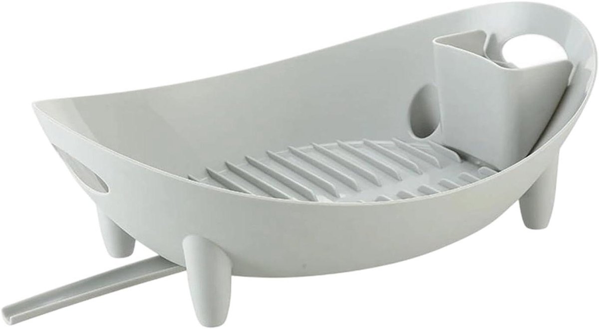 Afdruiprek Keuken - Aanrechtmandje Vaatdroger - Vaat Afwassen - Efficiënte Waterafvoer - 14 x 28 x 14 cm - Grijs
