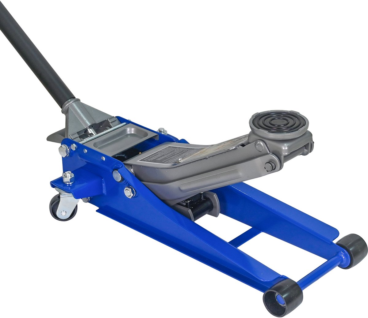 Autokrik 3 Ton Lage Uitvoering Dubbele Pomp Met Voetpedaal Aluminium Staal Blauw Zilver Voor Snel En Veilig Tillen