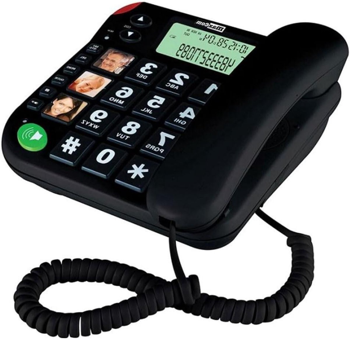 Vaste Telefoon - Seniorentelefoon Huistelefoon - Eenvoudig Bellen - Grote Knoppen - 21 cm - Zwart