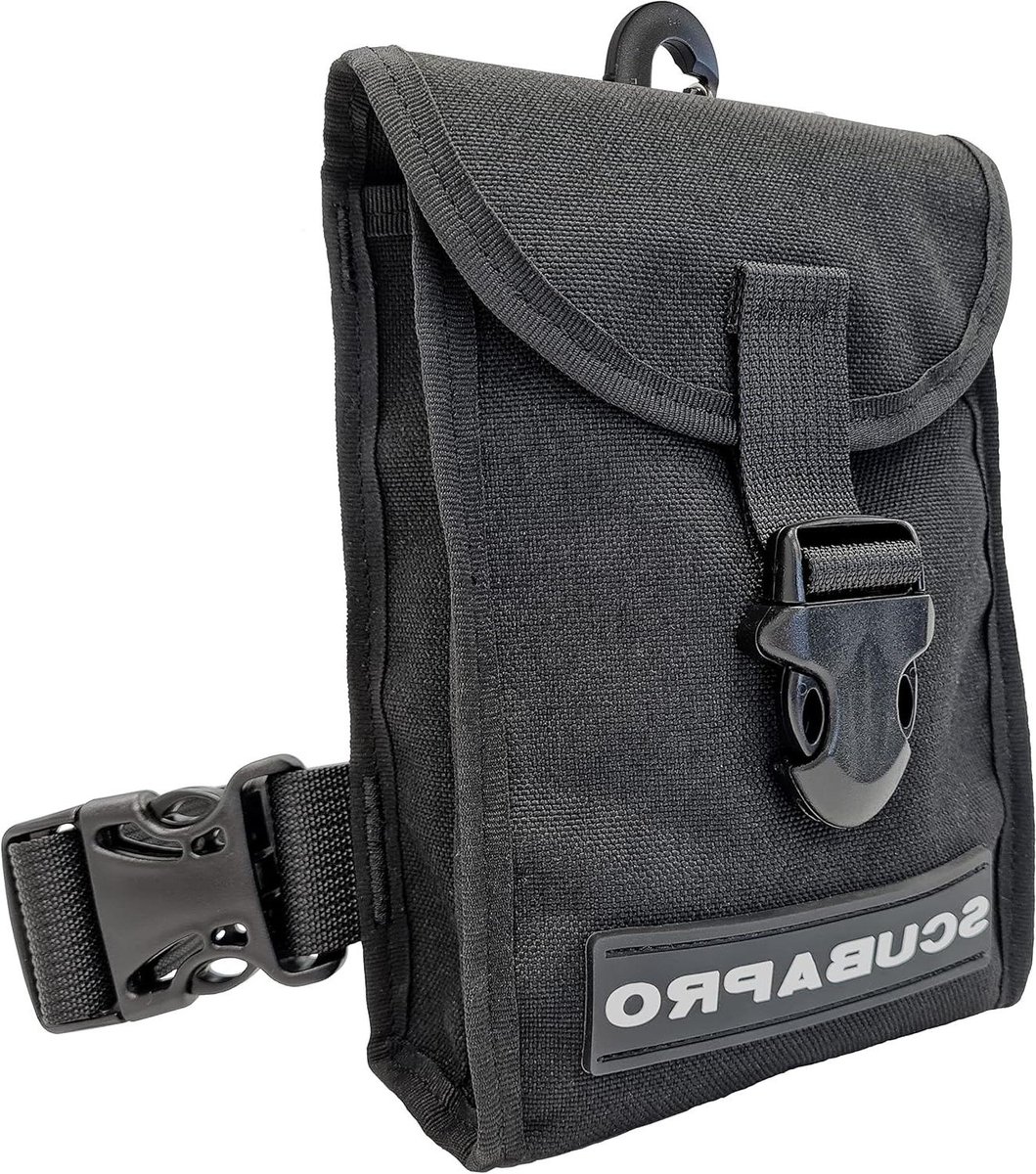 Dijbeenzak - Extra opbergvak - Duiken en snorkelen - Veilige sluiting - 17.78 x 15.24 cm - Zwart