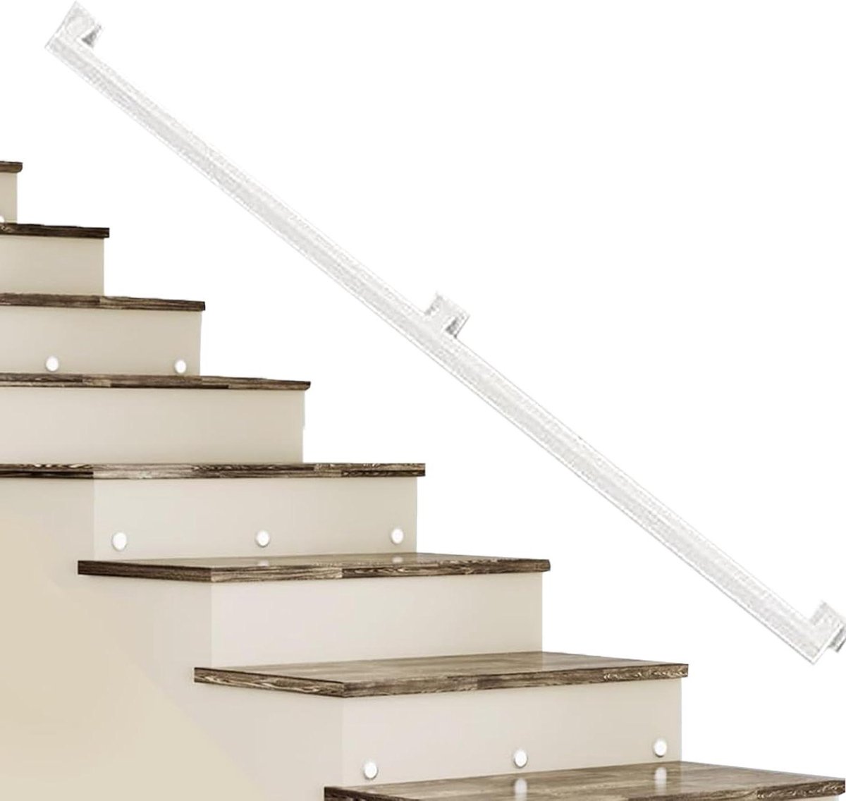 Trapleuning Set - Handgreep Leuning - Veilig Traplopen - Industriële Stijl - 30-600 cm - Wit