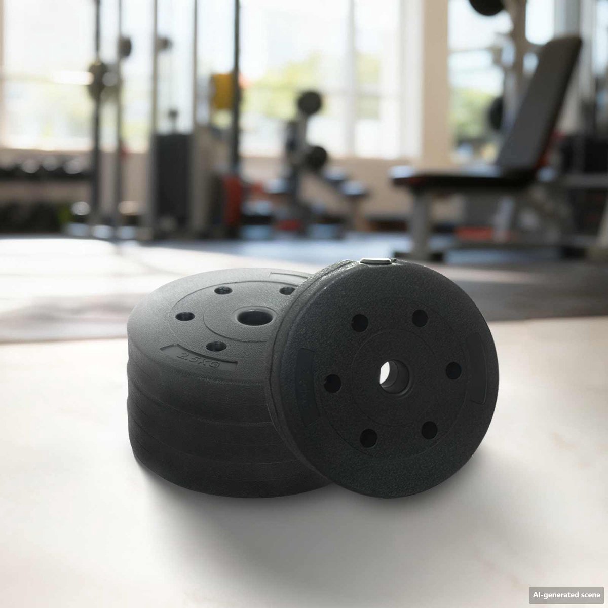 vidaXL - 4-in-1 - Halterset - 40kg - Zwart - en - Blauw - Cement - en - ijzersand thumbnail 7