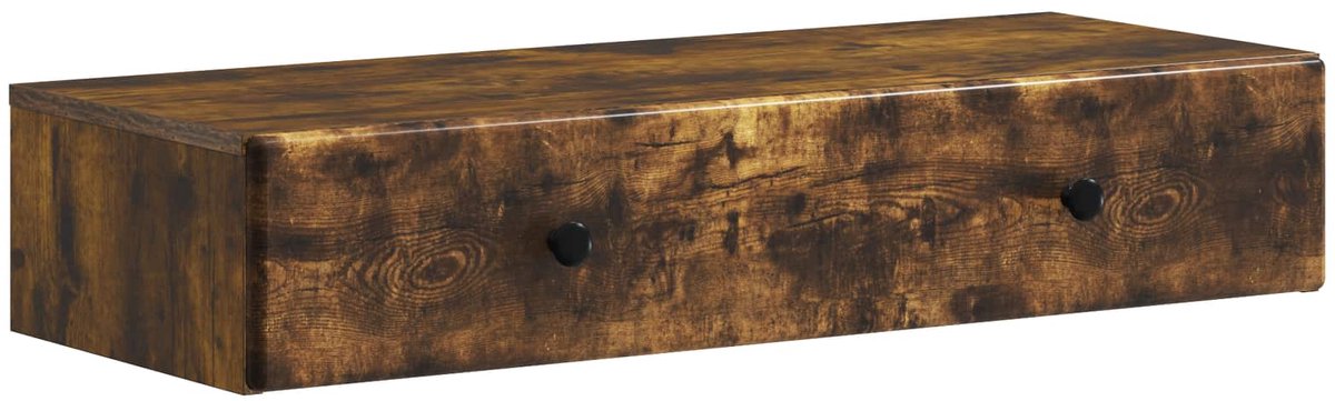 vidaXL Wandgemonteerde - Zijtafel - Gerookt - eiken - 87,5 - x - 34,5 - x - 17 - cm Gerookt eiken