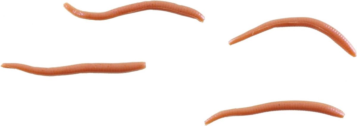 Mini Regenwormen - Aas Imitatie - Vissen Vangen - 400x Meer Geur - 2.5 cm - Bruin