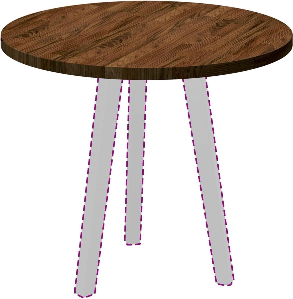 Tafelblad Rond - Eiken Blad - Eettafel Maken - Omkeerbaar Ontwerp - Ø 60 x 2.5 cm - Donkerbruin