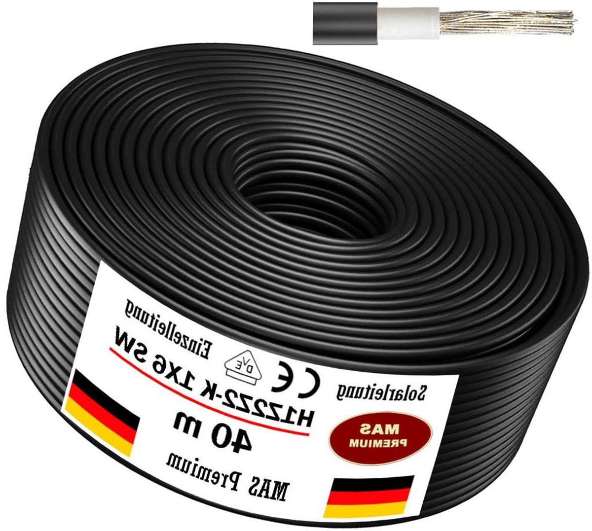 Solarkabel H1Z2Z2-K - Zonne-energie kabel - Zonnepanelen installeren - Dubbel geïsoleerd halogeenvrij - 40 meter - Zwart