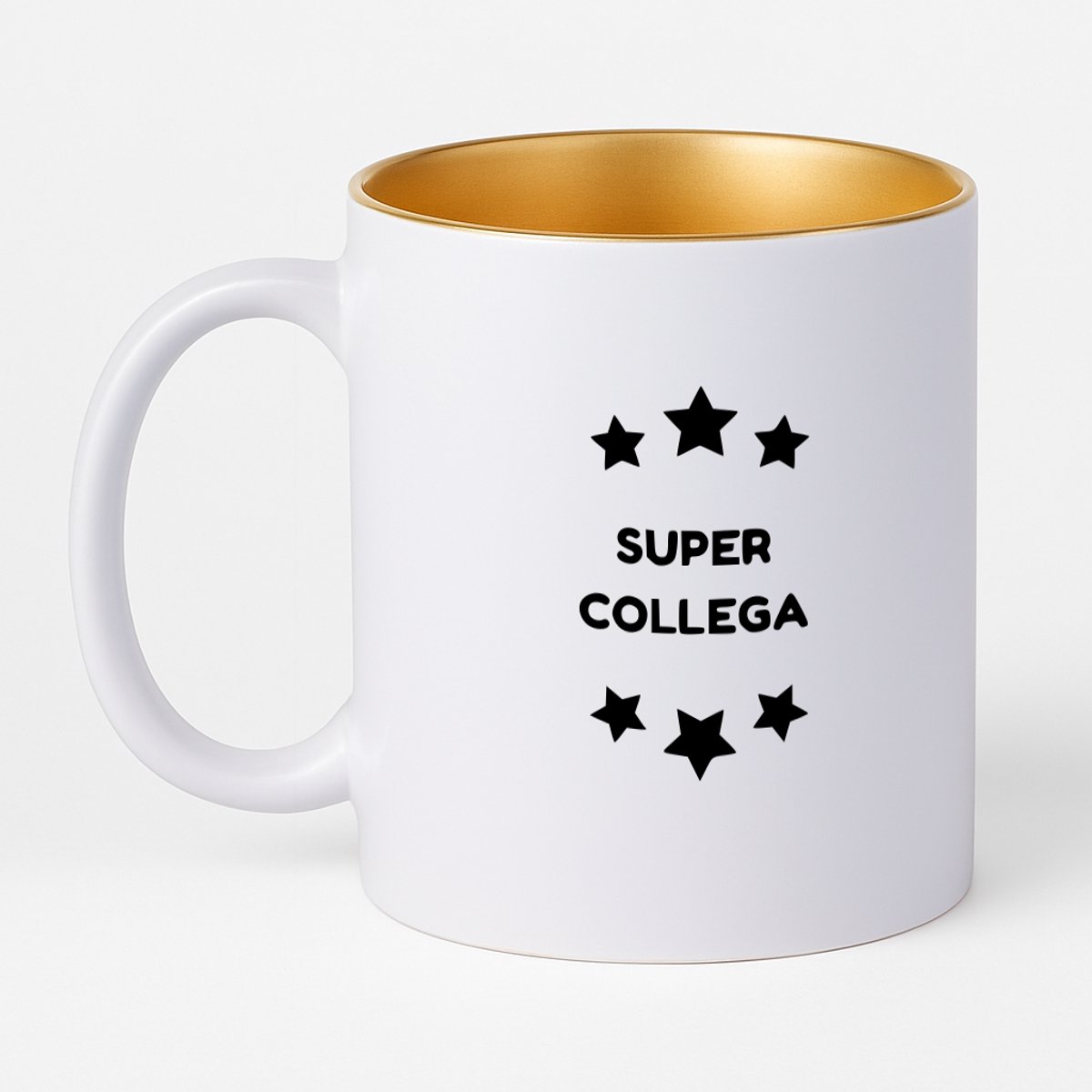 Hacebo® - Super collega koffiebeker met goud kleurige binnenkant - Collega - Medewerkers - thee mok - koffie beker - collega cadeau - collega - Leuk kado voor je collega om te geven - koffiemok - 330 ML