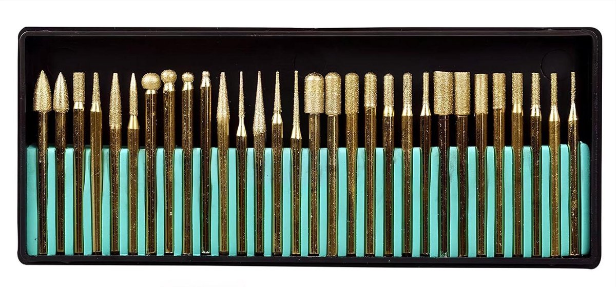 Diamant Slijpkop Set - Metaal Boren - Materiaal Bewerken - Veelzijdige Vormen - 30 Stuks - Zilverkleurig