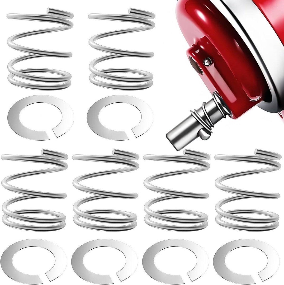 RVS Veer en Wasmachine Set - Mixer Onderdelen - Apparaten Repareren - Snel Installeren - 6 Stuks - Zilver