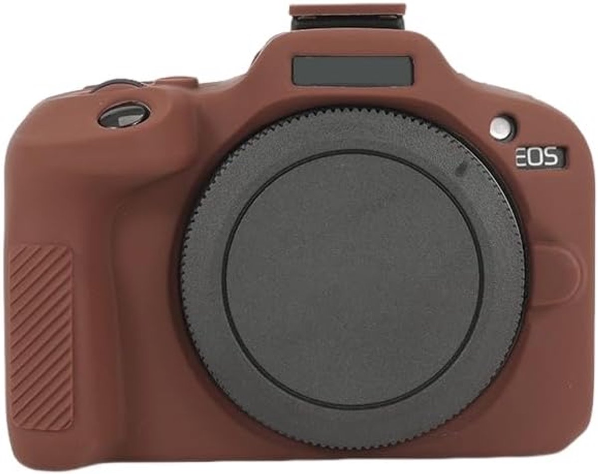 Cameratas Geschikt voor Canon EOS R100, gemaakt van siliconen, koffiekleur.