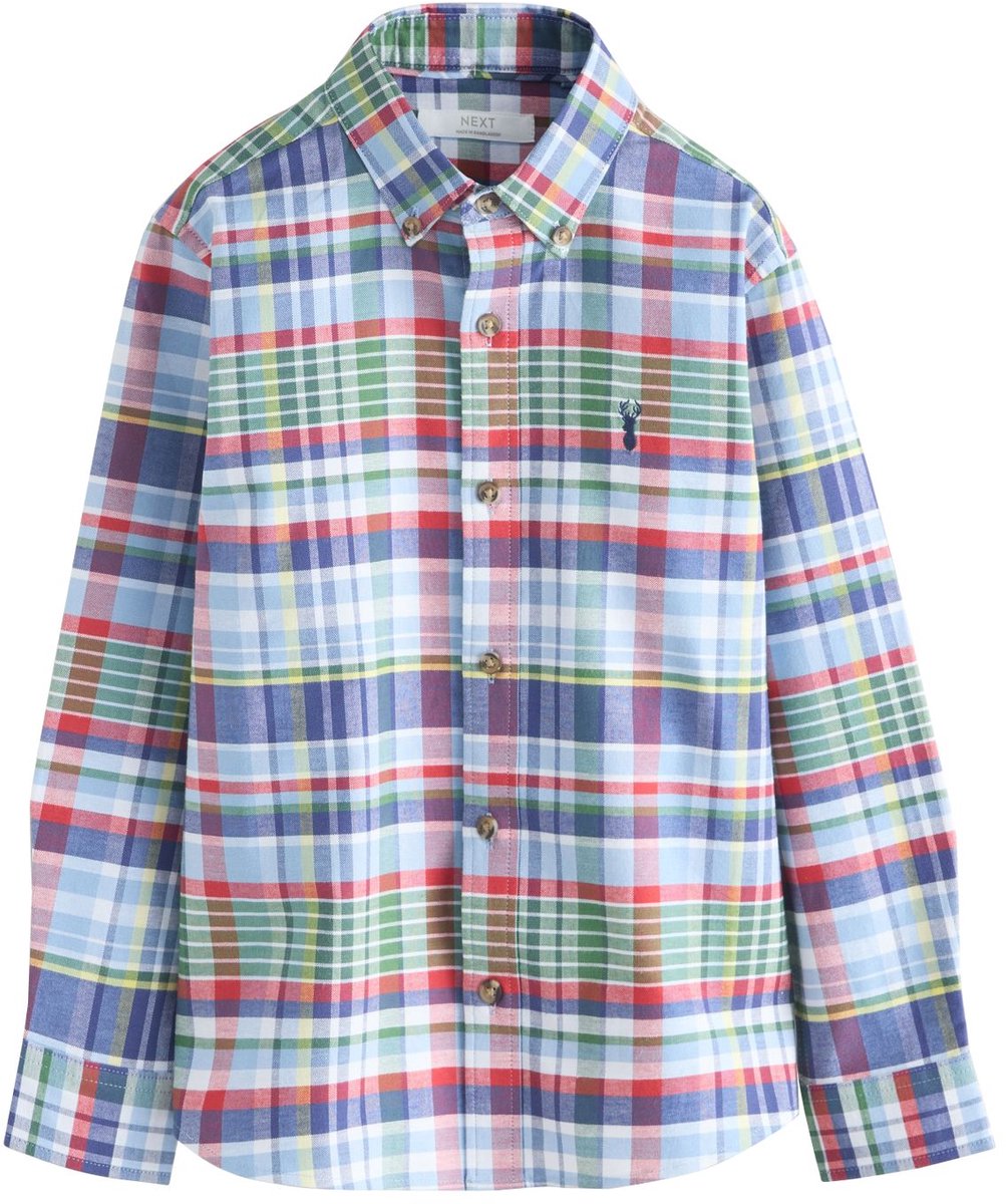 Next - Jongens - Geruit Oxford-overhemd met lange mouwen - Blauw