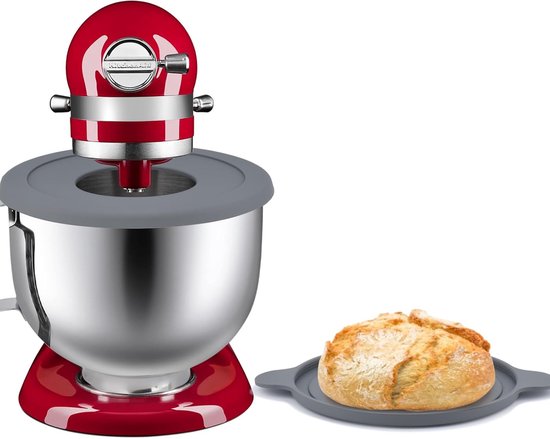 Mixer Kom - Keukenmachine Kom - Bakken en Koken - Met 2 Deksel Opties - 5 Liter - Zilver — afbeelding 5