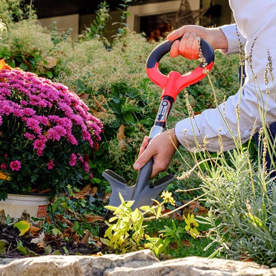 Root Slayer, Mini tuinschep met V-vormig blad - Multifunctionele tuinschop met zaag en mes - Compacte Spade - Tuingereedschap - Schop & wortelzaag voor tuinieren - Tuinschepje van Radius Garden — afbeelding 5