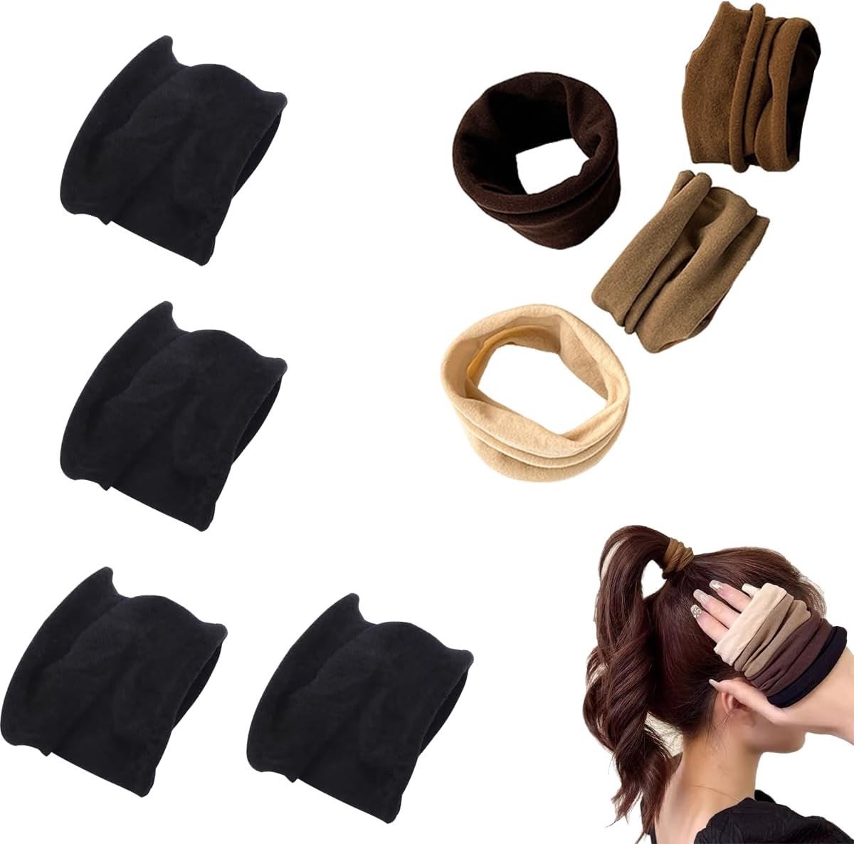 Set van 8 Scrunchies voor Dames - Elastische Haarbanden, Dikke en Comfortabele Haaraccessoires voor Diverse Haarstijlen