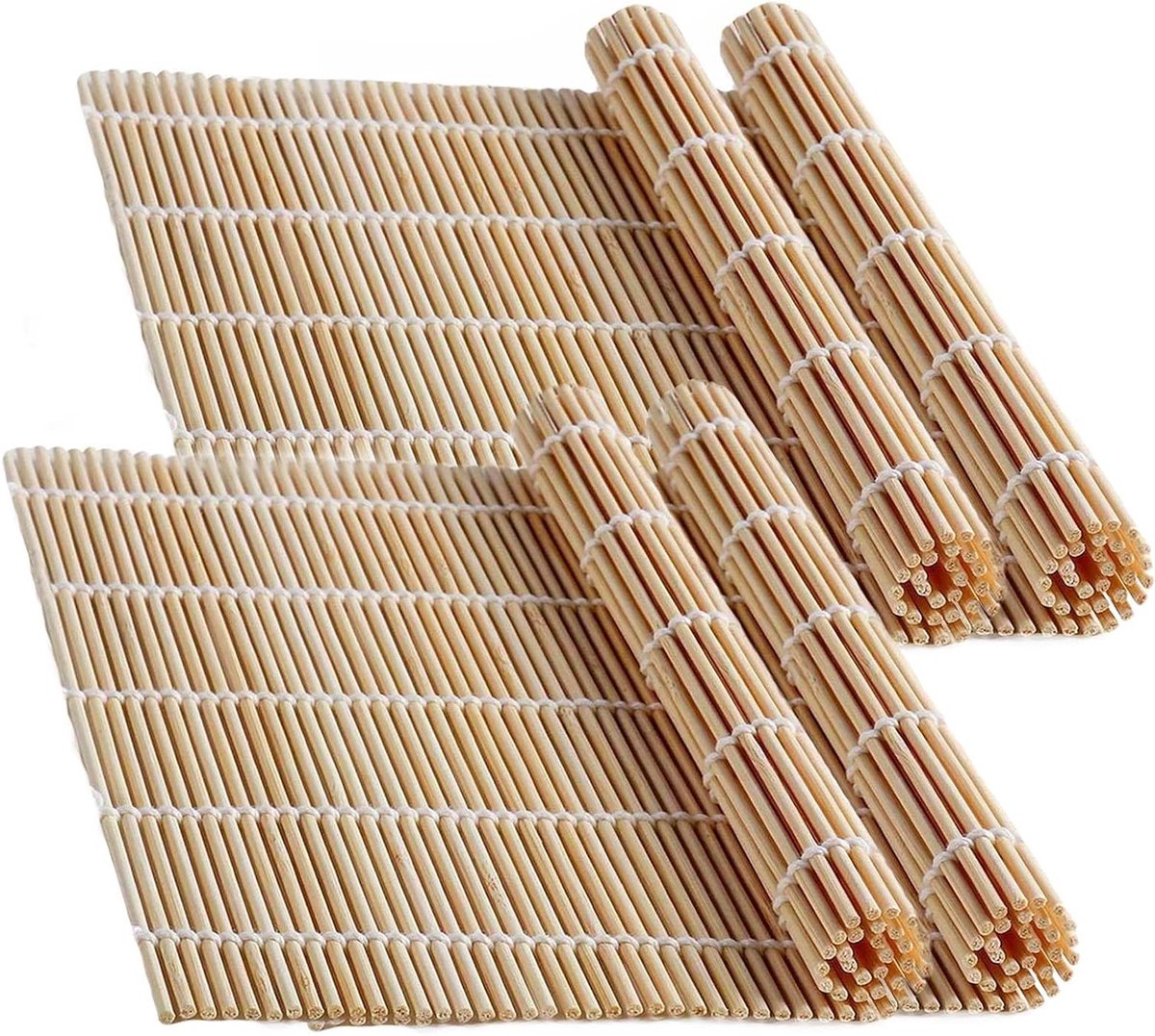 Sushi Rolset - Sushi Maker - Thuis Sushi Maken - Natuurlijk Bamboe Materiaal - 4 Stuks - Bamboe